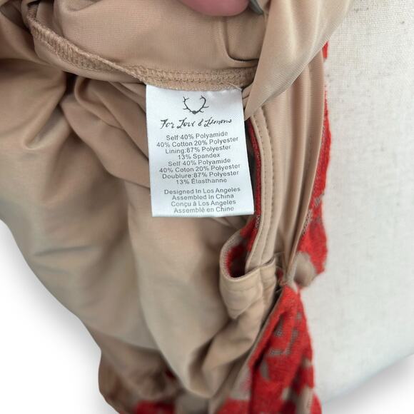 For Love And Lemons Red and Cream Mini Dress - Picture 13 of 14